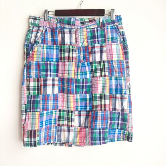 English Sports Shop Plaid Patchwork Mini Skirt 12 - Picture 1 of 7